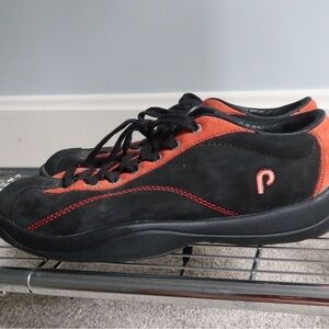 Black and‎ Red Sleek Sneakers with Suede Finish